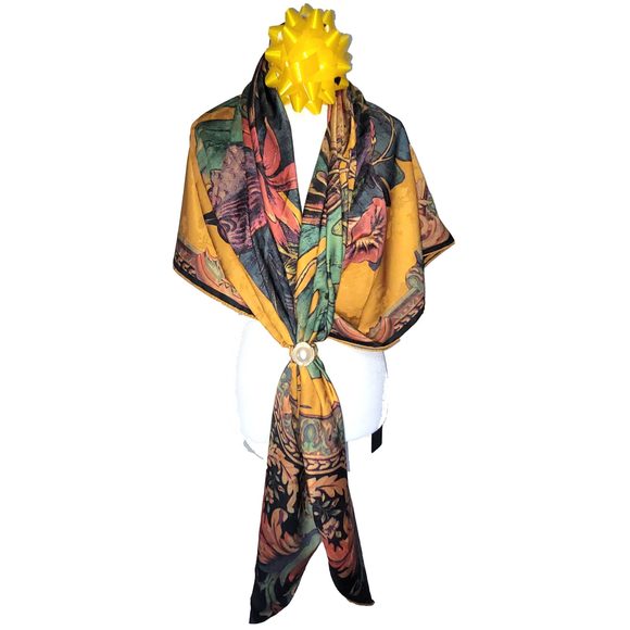 NWT Double Sided Silk Scarf 52"x52" Large Square Shawl Wrap XiangYunShal 2286 - Picture 14 of 15